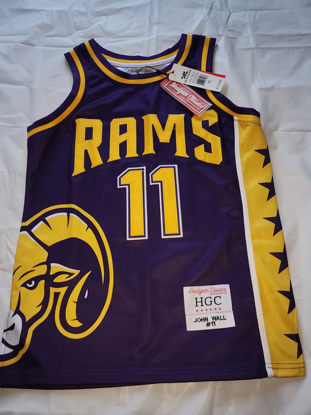NOSTALGIA MEN'S Rams John Wall #11 Purple & Yellow Basketball Jersey